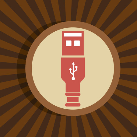 USB technology connection graphic design, vector illustrationのイラスト素材