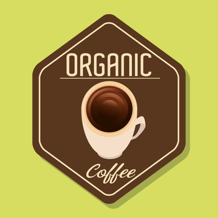 Delicious natural and organic coffee graphic design, vector illustrationのイラスト素材