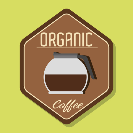 Delicious natural and organic coffee graphic design, vector illustrationのイラスト素材