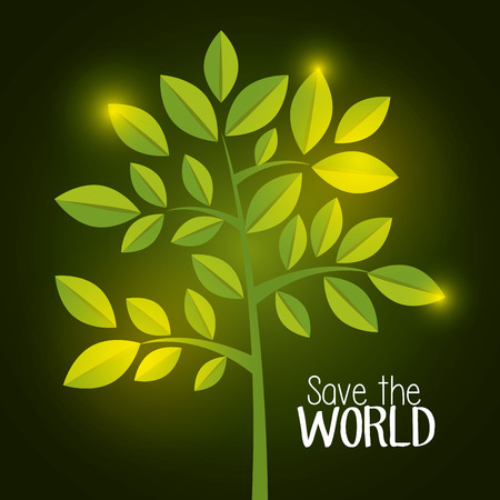 Save the world and ecology graphic design theme, vector illustrationのイラスト素材