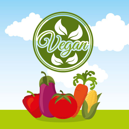 vegan food design, vector illustration eps10 graphicのイラスト素材