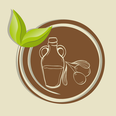 Natural olive oil label graphic design, vector illustration eps10のイラスト素材
