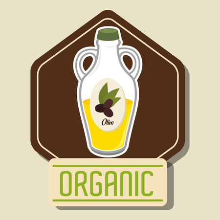 Natural olive oil label graphic design, vector illustration eps10のイラスト素材