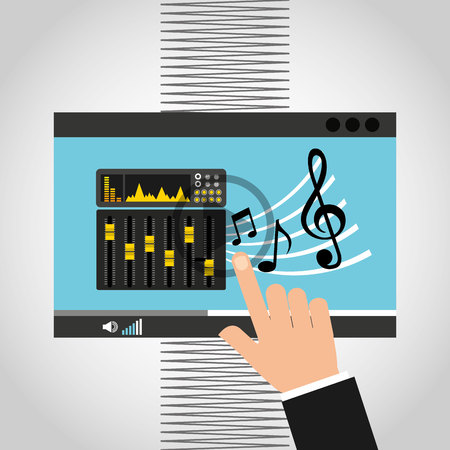 online music design, vector illustration eps10 graphicのイラスト素材