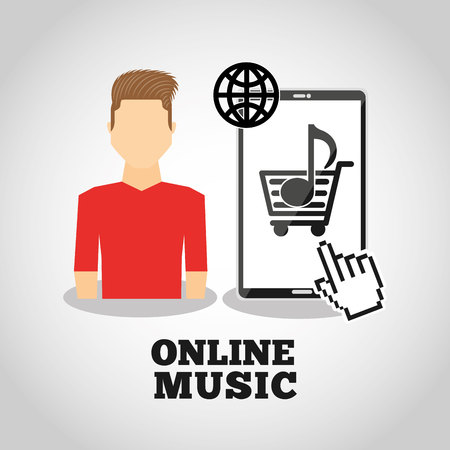 online music design, vector illustration eps10 graphicのイラスト素材