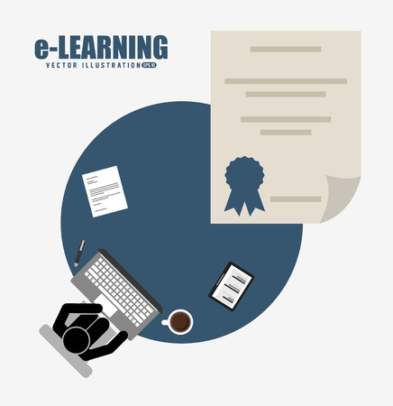 e-learning concept design, vector illustration eps10 graphicのイラスト素材