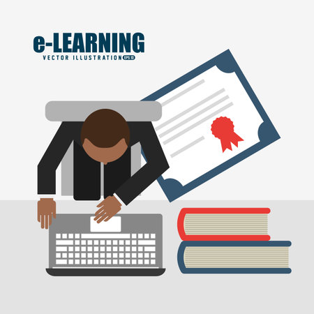 e-learning concept design, vector illustration eps10 graphicのイラスト素材