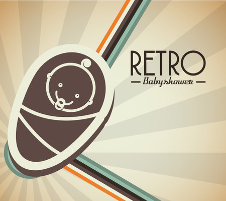 baby retro frame design, vector illustration eps10 graphicのイラスト素材