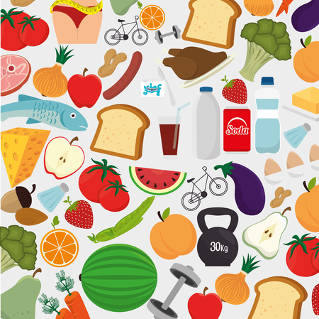Food and nutrition graphic design, vector illustration eps10のイラスト素材