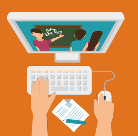 eLearning and education technology graphic design, vector illustration eps10のイラスト素材