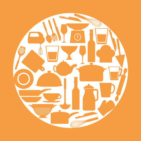 Kitchen utensils and dishware graphic design, vector illustration eps10のイラスト素材
