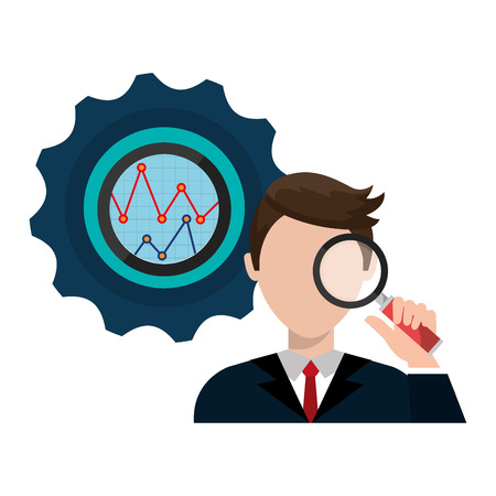 Analitycs search information graphic design, vector illustrationのイラスト素材