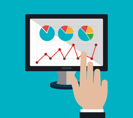 Analitycs search information graphic design, vector illustrationのイラスト素材