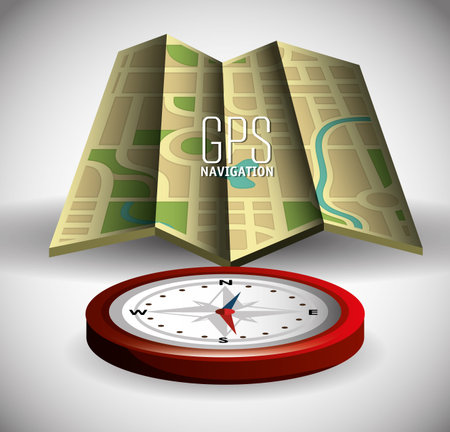 GPS navigation technology graphic design, vector illustrationのイラスト素材