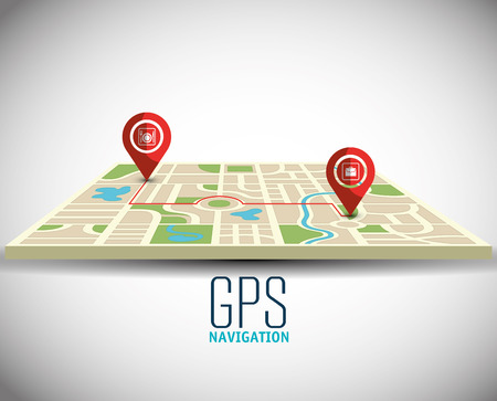 GPS navigation technology graphic design, vector illustrationのイラスト素材