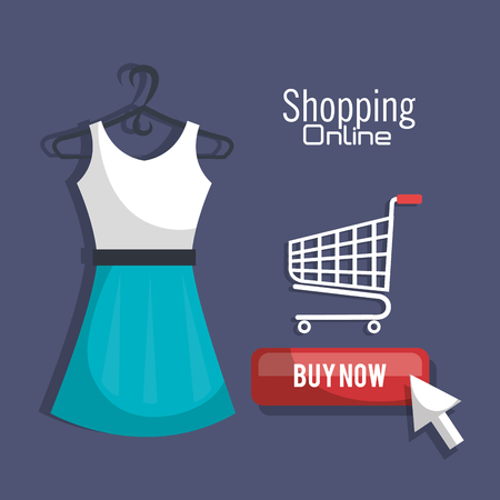 Shopping online and digital marketing graphic design, vector illustrationのイラスト素材