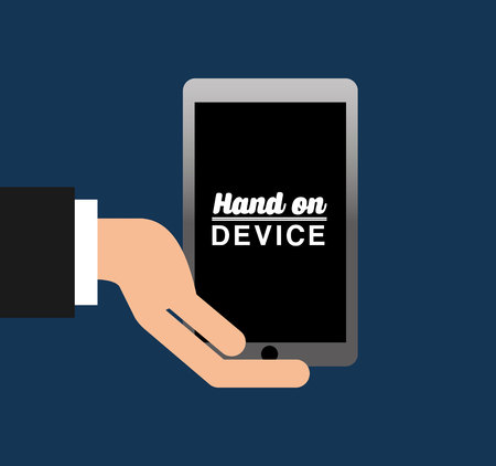 hand on device design, vector illustration eps10 graphicのイラスト素材