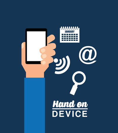 hand on device design, vector illustration eps10 graphicのイラスト素材