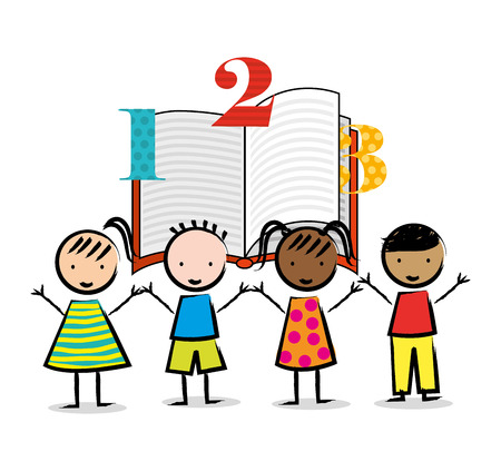 children drawing design, vector illustration eps10 graphicのイラスト素材