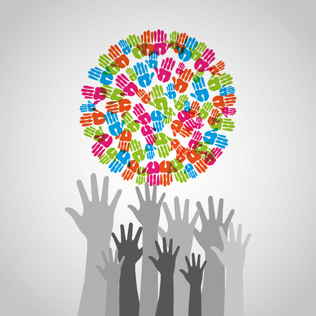 diversity hands design, vector illustration eps10 graphicのイラスト素材