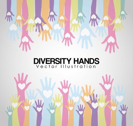 diversity hands design, vector illustration eps10 graphicのイラスト素材