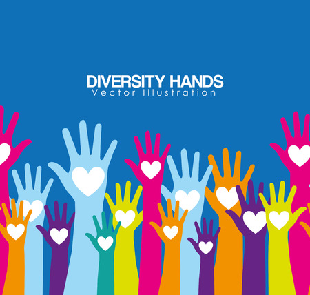 diversity hands design, vector illustration eps10 graphicのイラスト素材
