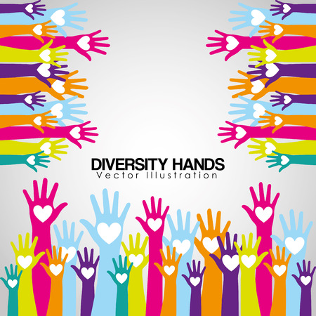 diversity hands design, vector illustration eps10 graphicのイラスト素材