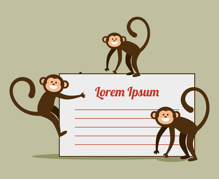 funny monkey design, vector illustration eps10 graphicのイラスト素材