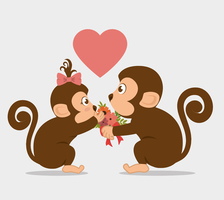 funny monkey design, vector illustration eps10 graphicのイラスト素材