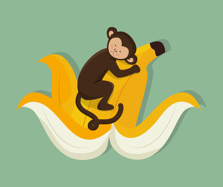funny monkey design, vector illustration eps10 graphicのイラスト素材