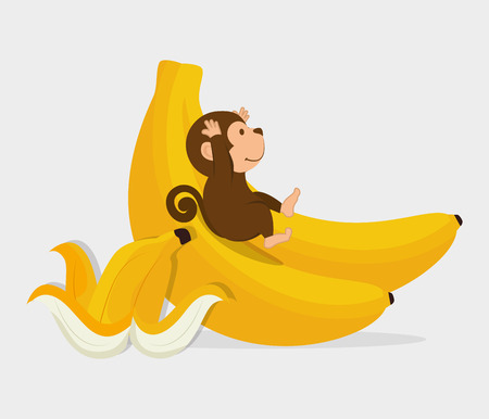 funny monkey design, vector illustration eps10 graphicのイラスト素材