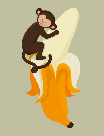 funny monkey design, vector illustration eps10 graphicのイラスト素材