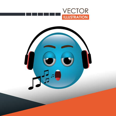 funny emoticon design, vector illustration  graphicのイラスト素材