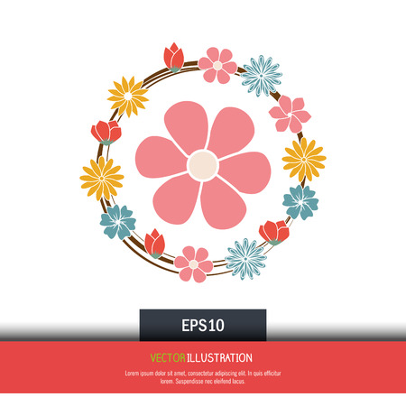 flower icon design, vector illustration eps10 graphicのイラスト素材