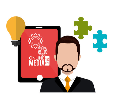 online media design, vector illustrationのイラスト素材