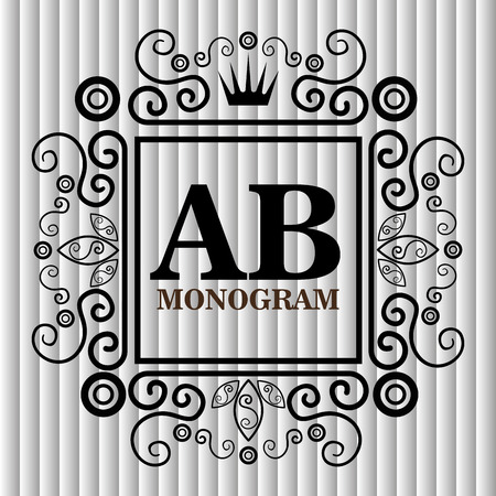 monogram background design, vector illustrationのイラスト素材