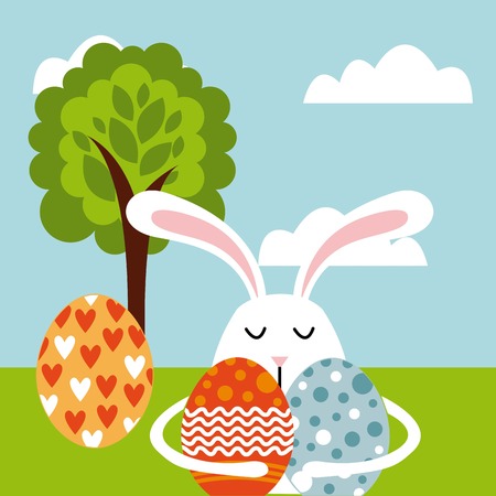 happy easter design, vector illustrationのイラスト素材