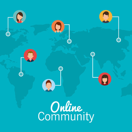 online community design, vector illustrationのイラスト素材
