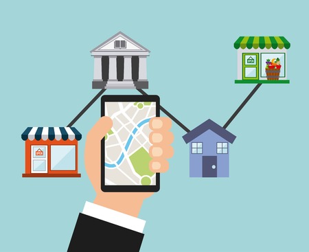 gps application design, vector illustrationのイラスト素材
