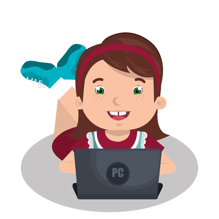Children using computer design, vector illustrationのイラスト素材