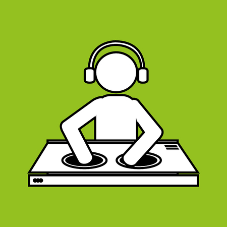 dj icon design, vector illustration eps10 graphicのイラスト素材