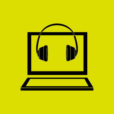 dj icon design, vector illustration eps10 graphicのイラスト素材