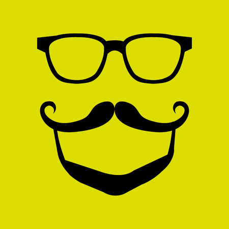 mustache and glasses icon design, Vector illustrationのイラスト素材