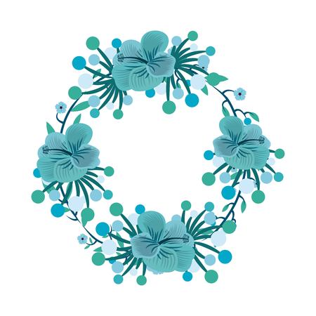 foliage of beautiful flowers design, vector illustration   graphicのイラスト素材