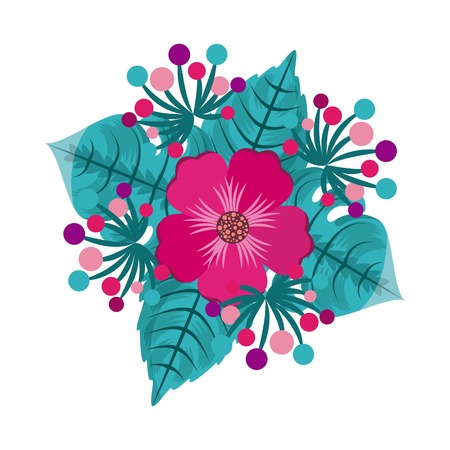 foliage of beautiful flowers design, vector illustration   graphicのイラスト素材