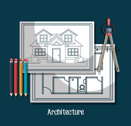 architecture project design, vector illustration eps10 graphicのイラスト素材