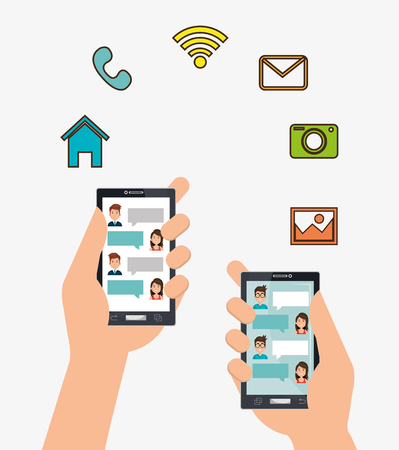 mobile chat design, vector illustration eps10 graphicのイラスト素材