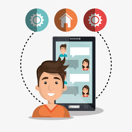 mobile chat design, vector illustration eps10 graphicのイラスト素材