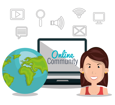 online community design, vector illustration eps10 graphicのイラスト素材