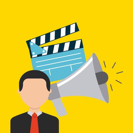 cinema concept design, vector illustration eps10 graphicのイラスト素材